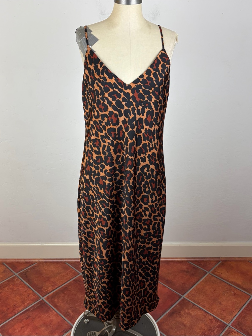 J. Crew Bias-cut slip dress in leopard